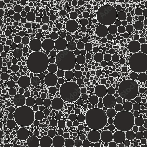 Fototapeta Seamless background foam bubbles, white on black