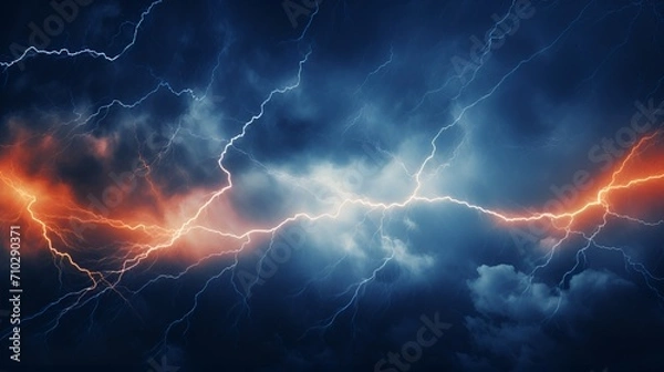 Fototapeta Abstract representation of a thunderstorm with lightning bolts , abstract representation, thunderstorm, lightning bolts