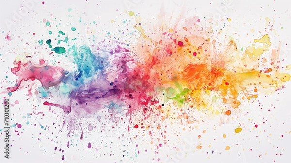 Fototapeta 水彩画インクの背景画像_虹色・カラフル色
Abstract colorful painting illustration. Background of watercolor splashes [Generative AI]