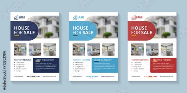 Obraz Real estate flyer design template set