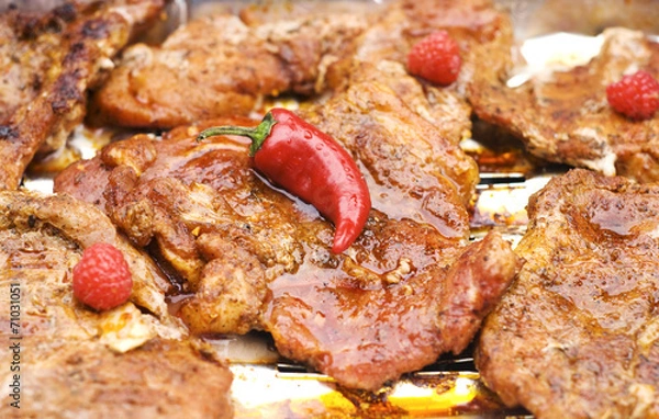 Fototapeta Pork on grill