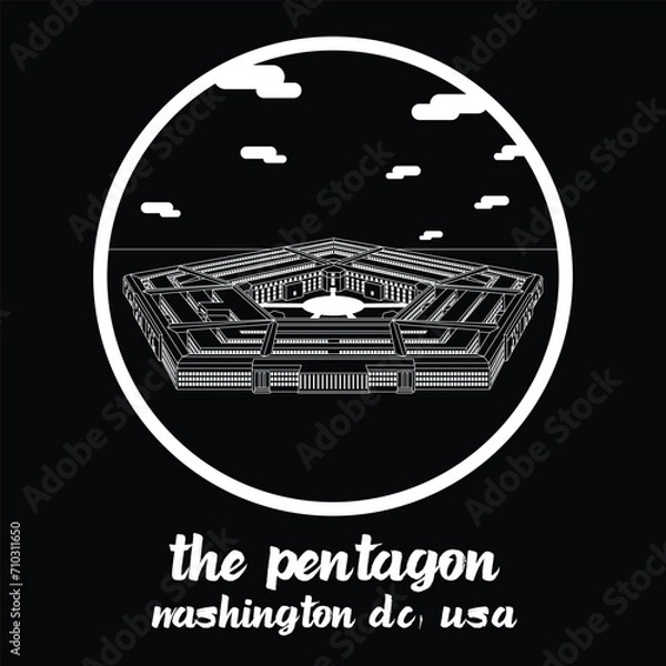 Obraz Circle Icon The Pentagon. vector illustration