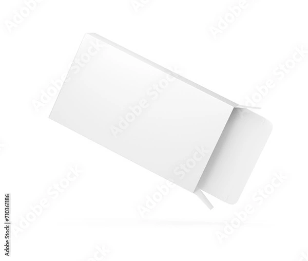 Obraz 3d Empty White Open Rectangular Box Mockup For Pharmacy Packaging Concept Top View 3d Illustration