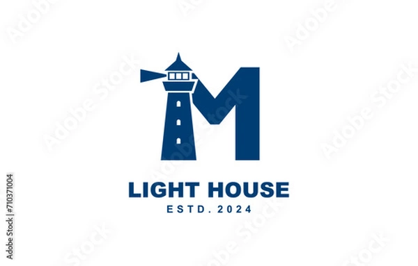 Obraz M Letter light house logo template for symbol of business identity