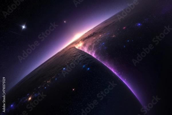 Fototapeta a close up of a galaxy with a star in the background,generative ai