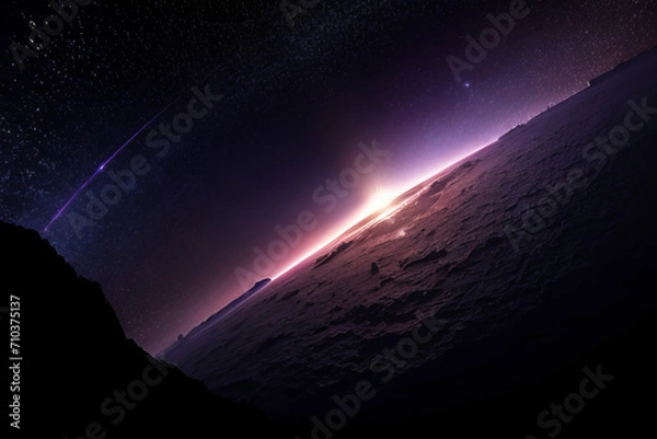 Fototapeta a close up of a galaxy with a star in the background,generative ai