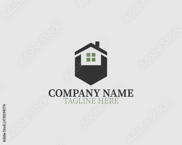 Obraz Creative real estate logo design Royalty Free Vector Logo Design On Creative Vector Logo with zipper file