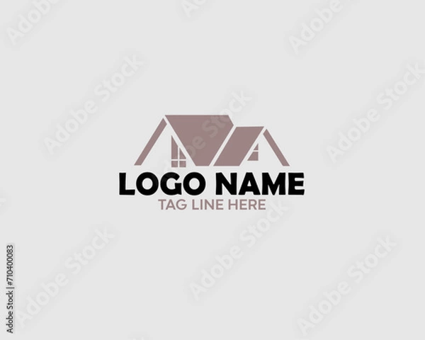 Obraz Real-estate-logo Royalty Free Vector Image Real estate logo and icon design Logo with zipper file