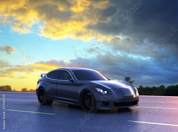 Obraz sedan car on road