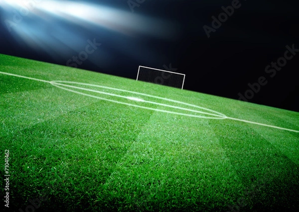 Fototapeta soccer field and the bright lights
