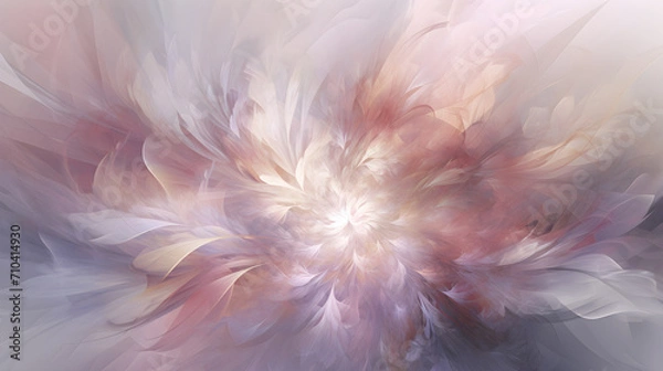 Fototapeta soft light abstract fractal background with flowers
