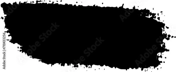Fototapeta Black ink grunge brush strokes illustration on transparent background.