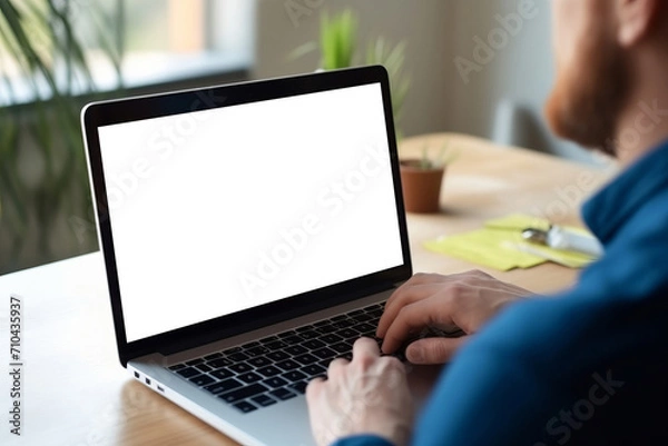 Fototapeta Woman having discussion or web conference chat. Work or study from home, freelance, online video conferencing, e-learning, web chat meeting, distance education.