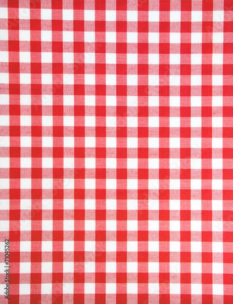 Obraz Kaminrot und weiß karierter Stoff