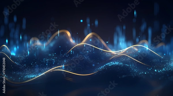 Fototapeta Abstract geometric lines background, technological lines background and light effects, 3D rendering