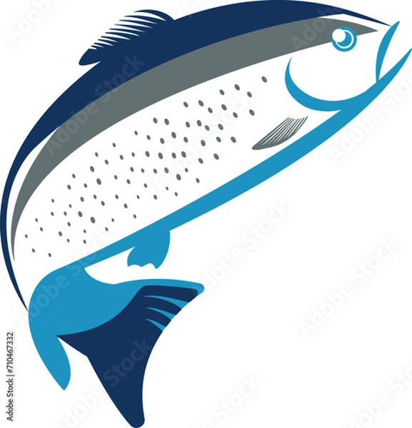 Fototapeta River Symphony: Artistic Vector Renderings of Elegant Trout. Graceful Trout: Vector Illustrations of Majestic Aquatic Beauty.
