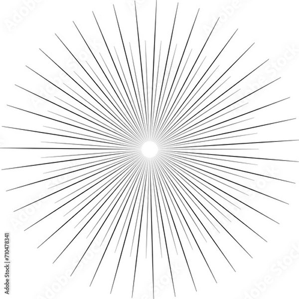 Fototapeta Sunburst style isolated illustration on transparent background.