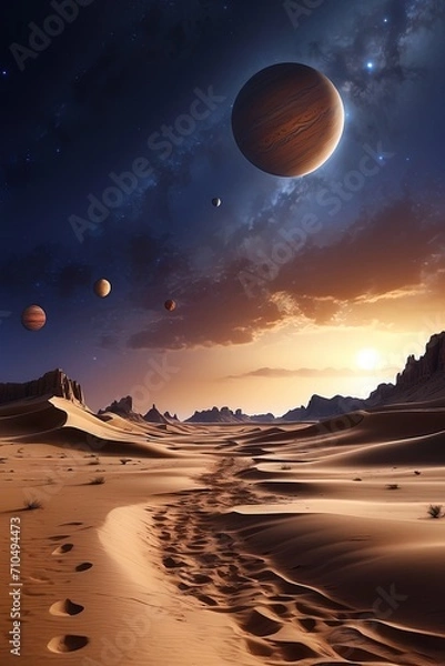 Obraz An uninhabited planet, a study