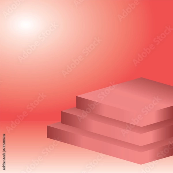 Fototapeta pink podium pedestal minimal product display abstract background 3d illustration empty display