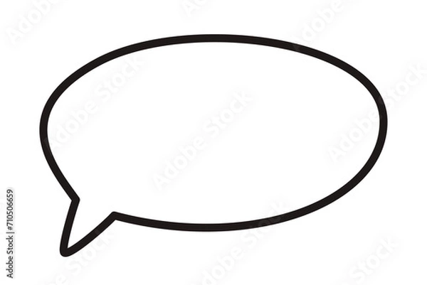 Obraz Speech bubble drawn with thin line. Line art icon png clipart isolated on transparent background