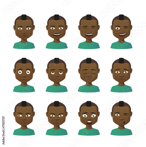 Obraz Male avatar expression set