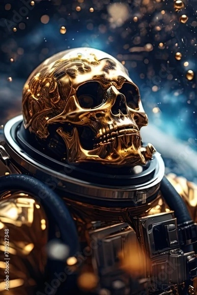 Fototapeta The skeleton of a lost astronaut on an uninhabited planet