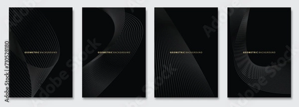 Obraz Vector abstract background, creative subtle surface patterns, geometric gradient texture. Deluxe Minimal pattern design. Dark colors. Modern Cover templates set