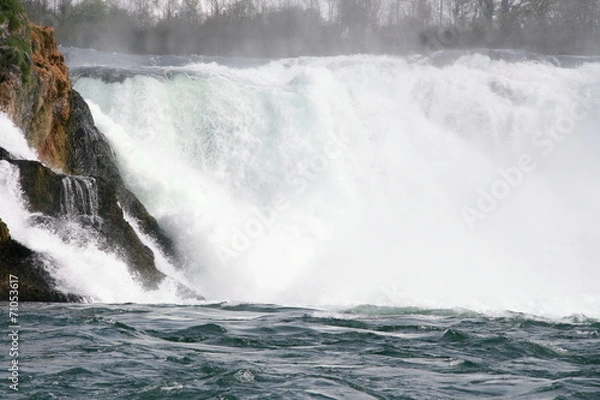 Obraz Waterfall with white, foaming in spray