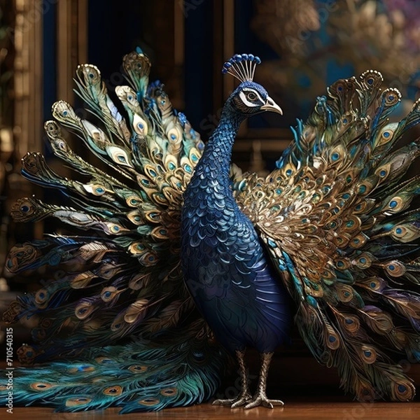 Fototapeta Peacock made of metal