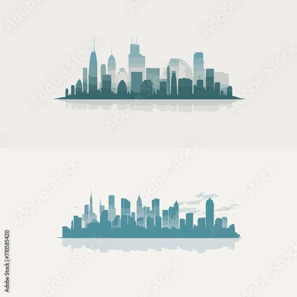 Obraz Vector cityscape skyline design silhouette