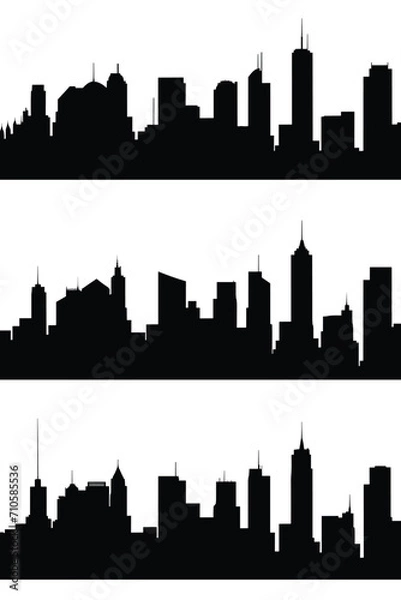 Obraz Vector silhouette new york city background 