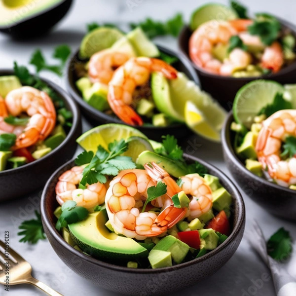 Obraz salad with shrimps