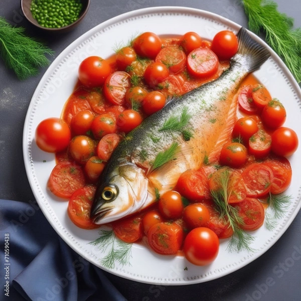 Obraz fish with vegetables