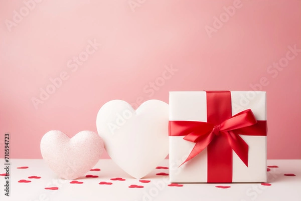 Obraz Image of holiday boxes and hearts as a symbol of love and devotion