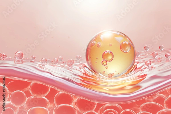 Fototapeta There is a skin layer made of collagen around the water droplets that have a good effect on the skin.