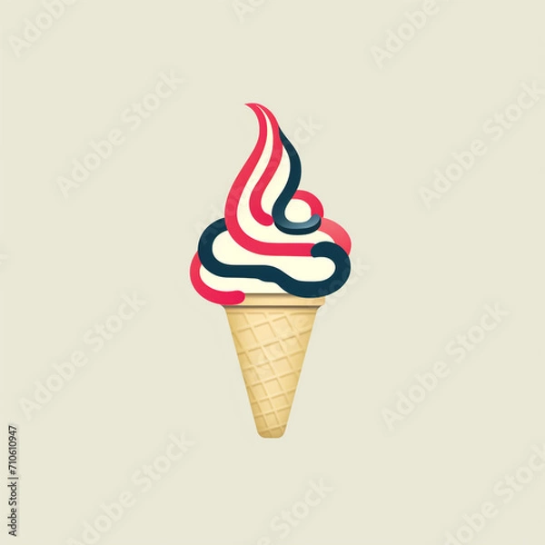 Fototapeta a logo for an ice cream brand, simple created with Generative Ai