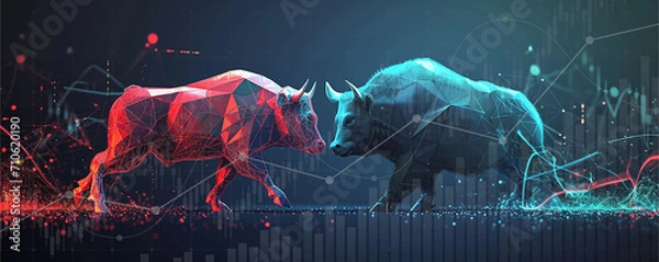 Obraz Stock market exchange or financial technology, ai technology
