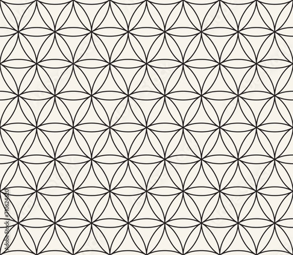 Fototapeta Vector seamless pattern. Repeating geometric elements. Stylish monochrome background design.