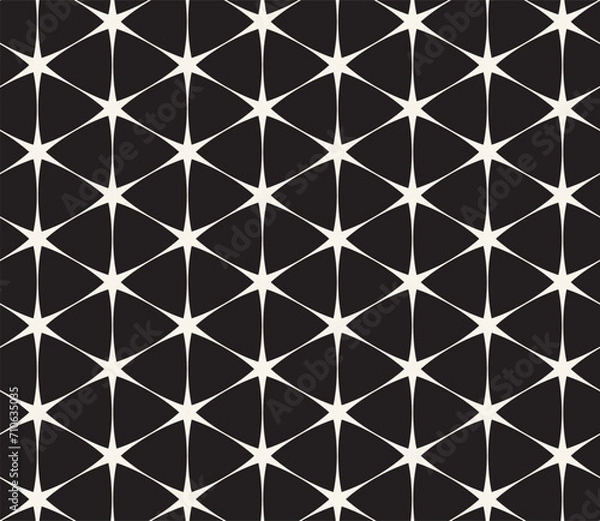 Fototapeta Vector seamless pattern. Repeating geometric elements. Stylish monochrome background design.