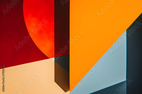 Fototapeta Geometrical multicolored background, minimalist coloured background | Ai generated