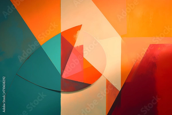 Fototapeta Geometrical multicolored background, minimalist coloured background | Ai generated