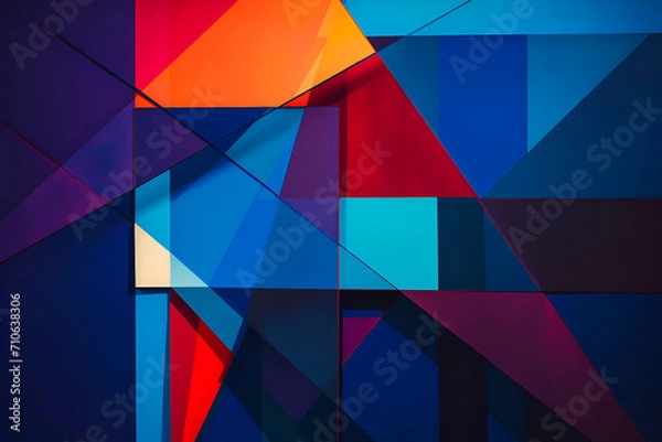 Obraz Geometrical multicolored background, minimalist coloured background | Ai generated