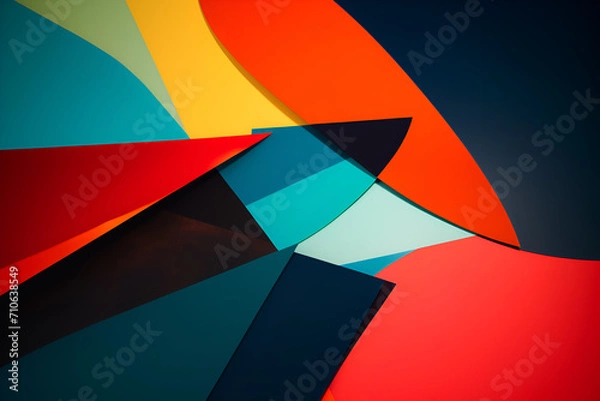 Obraz Geometrical multicolored background, minimalist coloured background | Ai generated