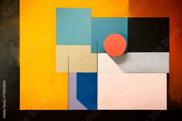 Obraz Geometrical multicolored background, minimalist coloured background | Ai generated