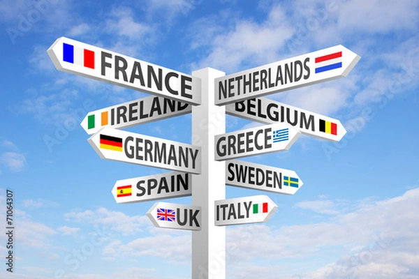 Obraz Drogowskaz Europy