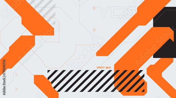 Obraz abstract futuristic background with cyberpunk style design