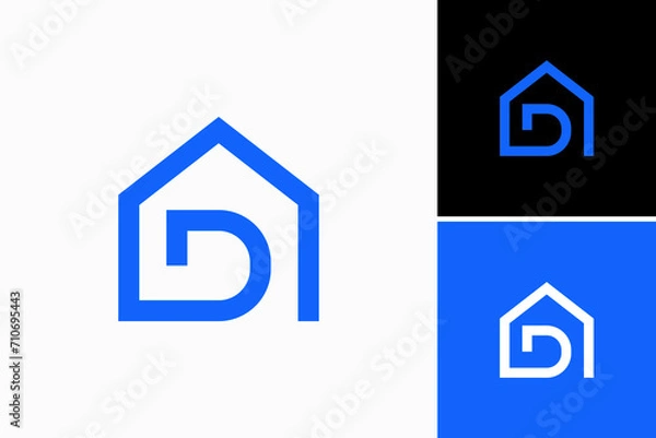 Obraz D home vector logo premium 