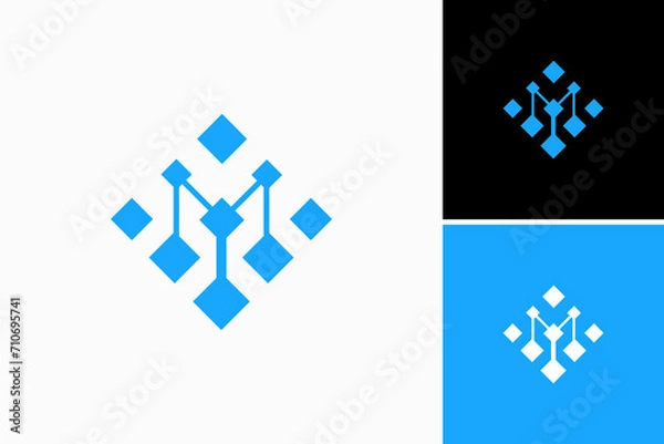 Obraz M data technology vector logo 