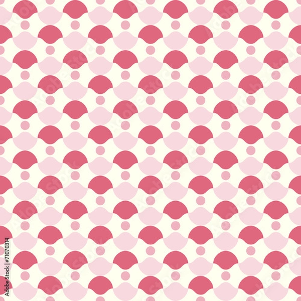 Fototapeta Pink Abstract Circle and Curve Cup Pattern in Retro Style