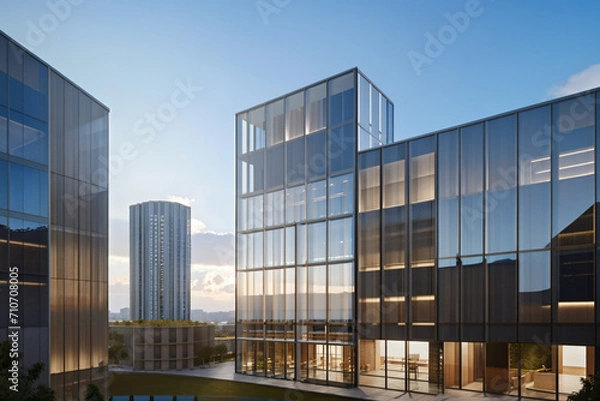 Fototapeta Green Innovations: Environmental Practices in Building. generative AI.